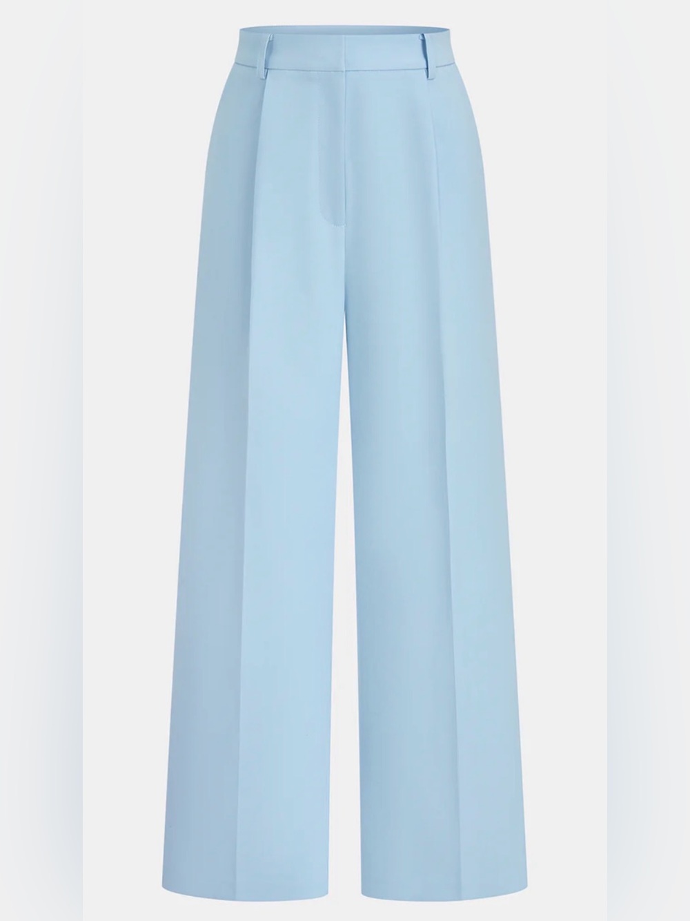 Commense Pale Blue Wide-Leg High-Waist Trousers
